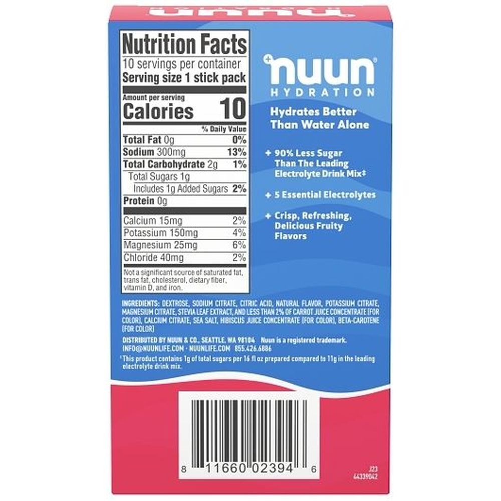 Nuun Sport Hydration Strawberry Kiwi Electrolyte Powder Drink Mix, 0.19 Ounce -- 120 Per Case