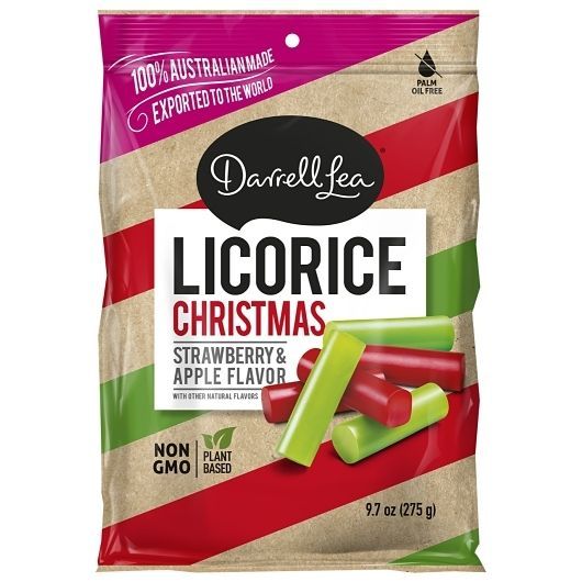 Darrell Lea Strawberry And Apple Christmas Licorice, 9.7 Ounce -- 12 Per Case