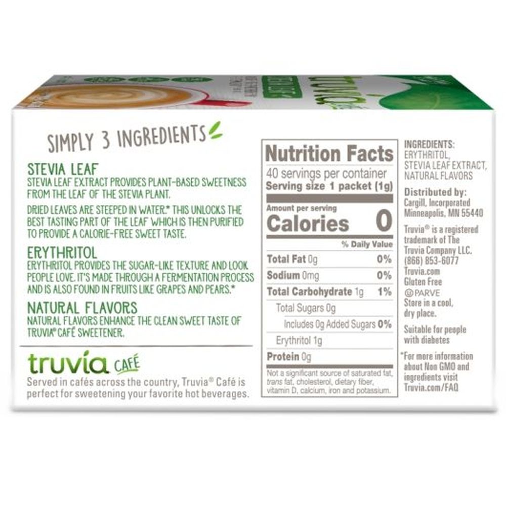 Truvia Stevia Leaf Cafe Sweetener, 40 Count -- 12 Per Case
