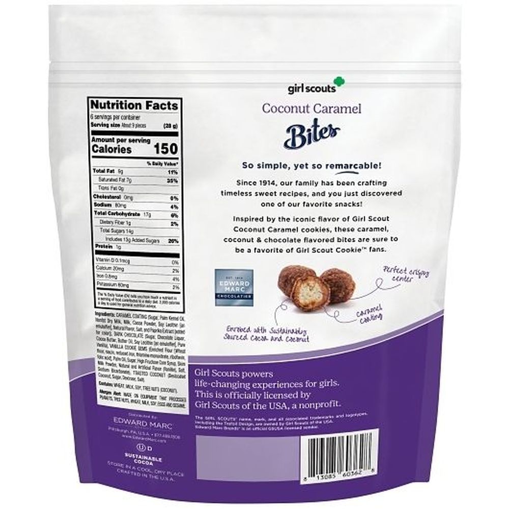Edward Marc 5.5 Ounce Girl Scout Coconut Caramel Bites, 10 Count