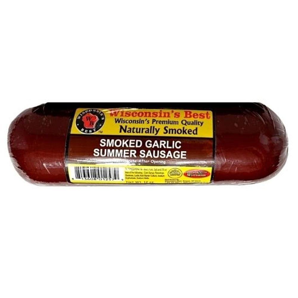 Wisconsins Best Garlic Summer Sausage, 12 Ounce -- 12 Per Case