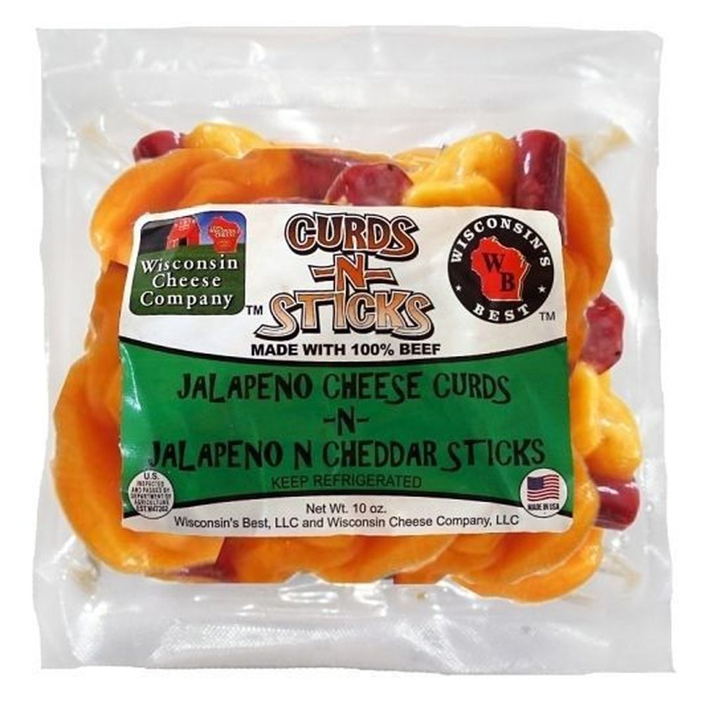 Wisconsins Best Jalapeno Cheese Curds N Jalapeno N Cheddar Sticks, 10 Ounce -- 12 Per Case