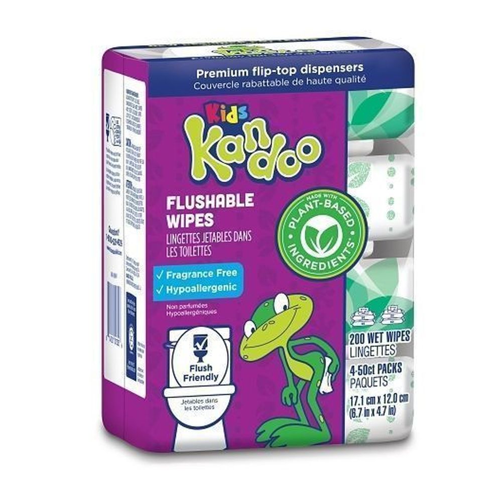 Kandoo Sensitive Flushable Wipes with Flip Top, 200 count -- 6 per case