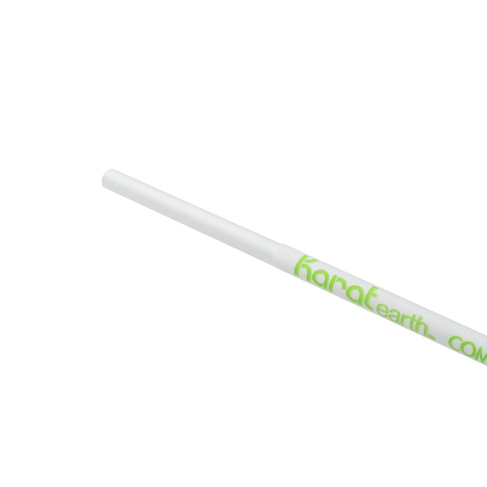 Karat Earth Individually White Paper Wrapped Pla Jumbo Straw, 10.25 Inch -- 1200 Per Case