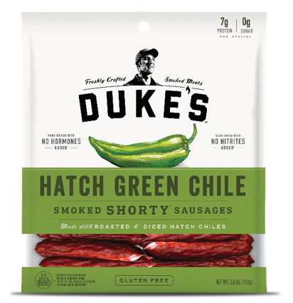 Duke's Hatch Green Chile Shorty Smoked Sausage, 5 Ounce -- 8 Per Case