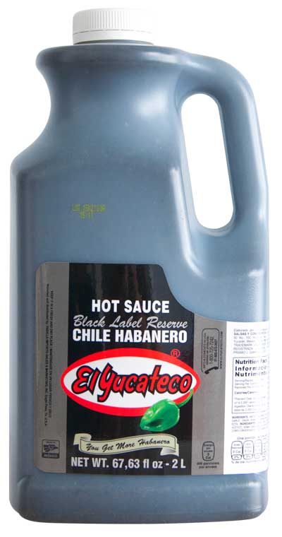 El Yucateco Black Label Habanero Hot Sauce, 67.63 Fluid Ounce -- 2 Per Case