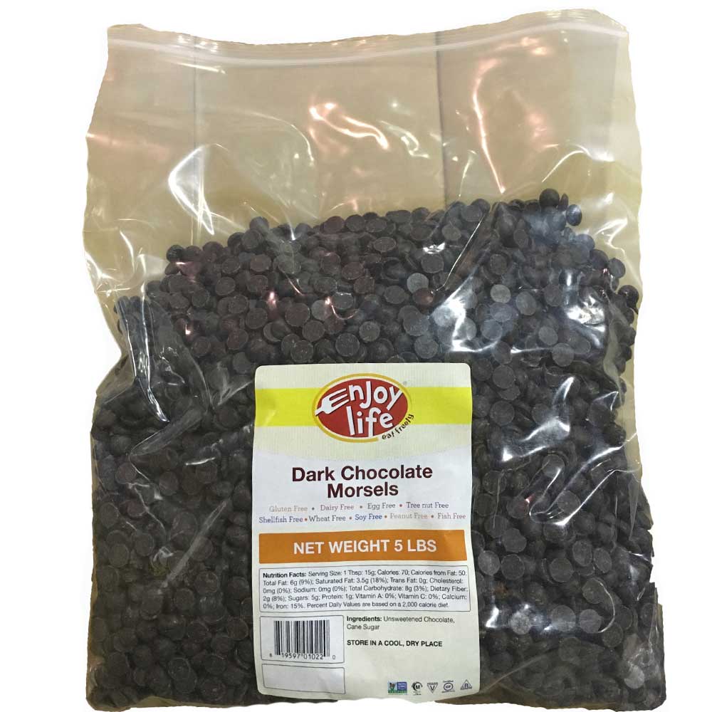 Enjoy Life Dark Chocolate Morsel, 5 Pound -- 4 Per Case