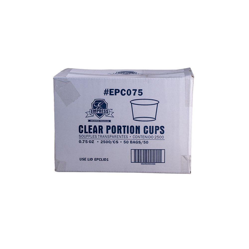 Empress Clear Plastic Portion Cup, 0.75 Ounce Capacity -- 2500 Per Case
