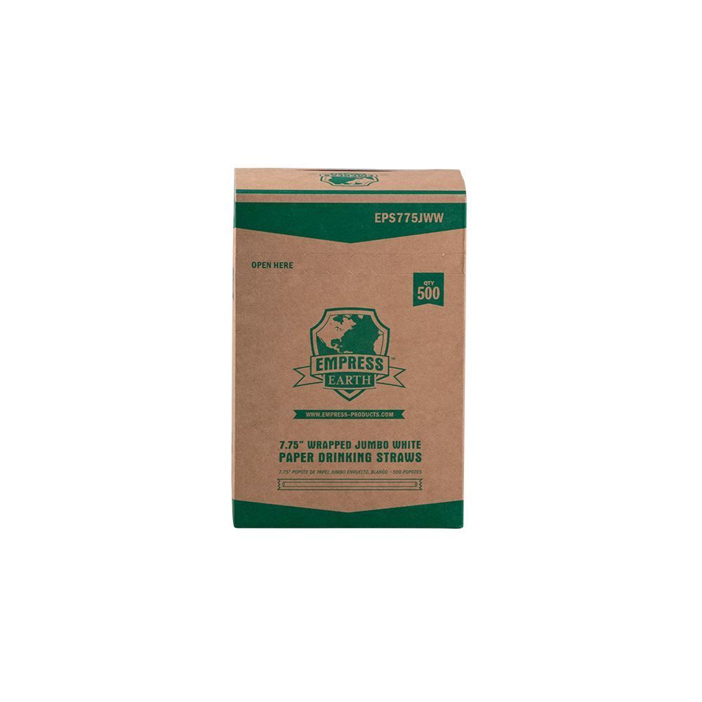 Empress Earth White Jumbo Wrapped Paper Straw, 7.75 Inch -- 2000 Per Case