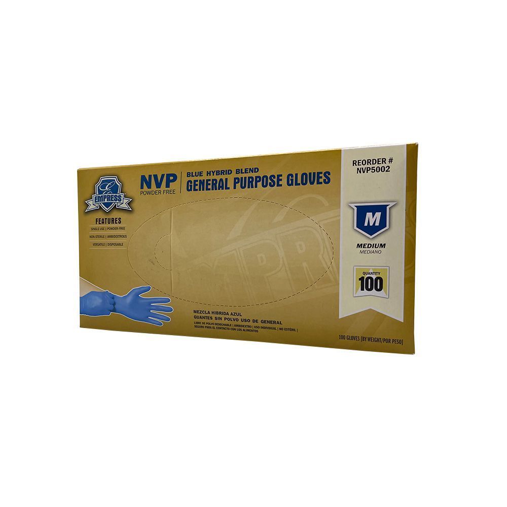 Empress Blue Medium Hybrid Gloves -- 1000 Per Case
