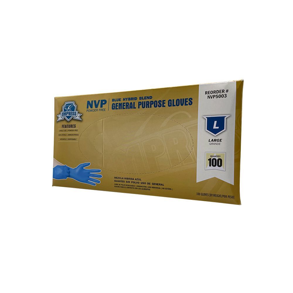 Empress Blue Large Hybrid Gloves -- 1000 Per Case
