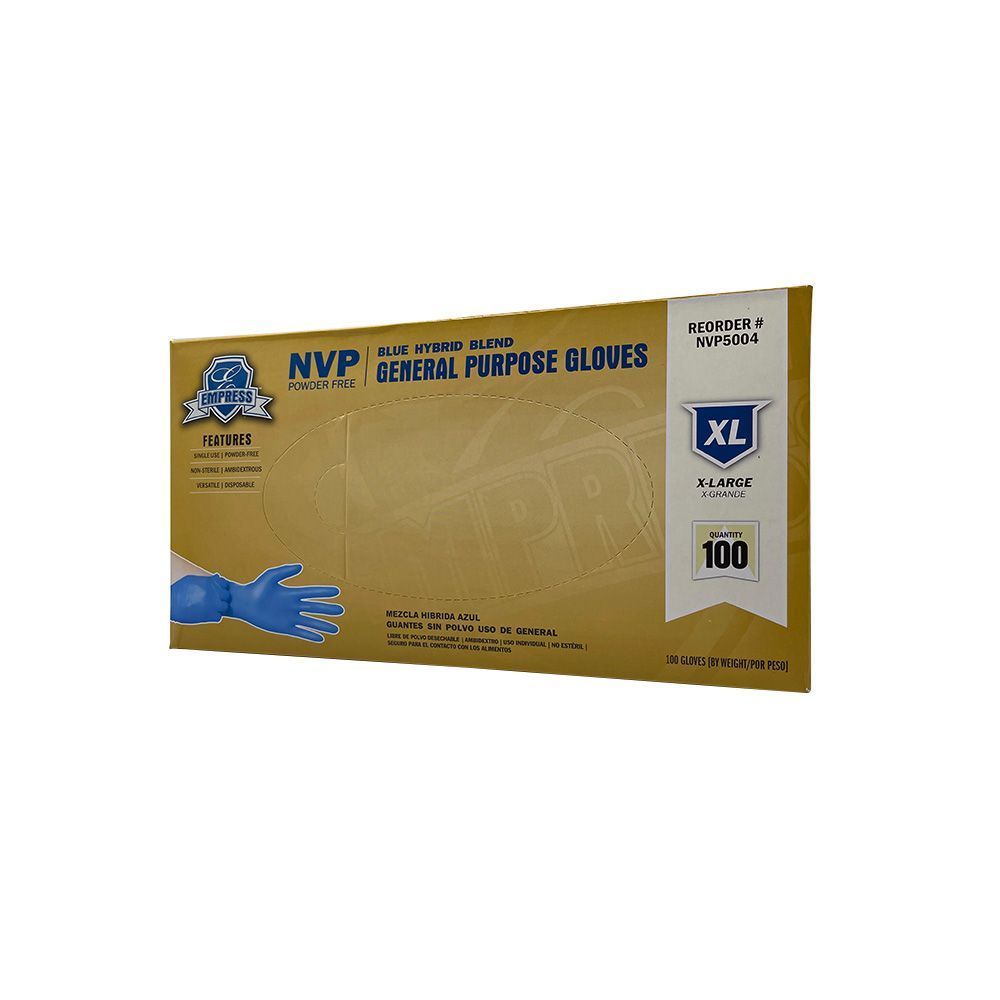 Empress Blue Extra Large Hybrid Glove -- 1000 Per Case