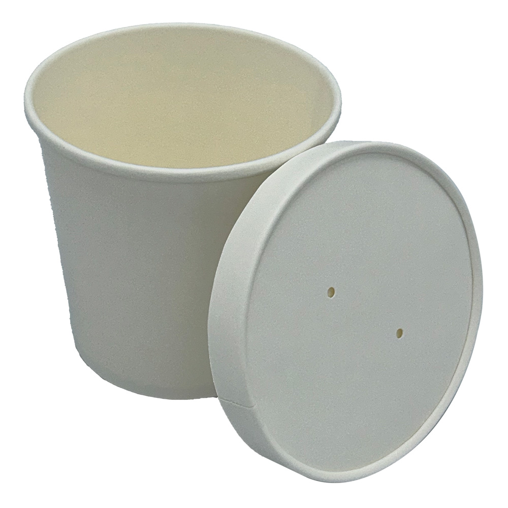 Empress White Paper 16 Ounce Food Soup Container with Lid -- 250 per case