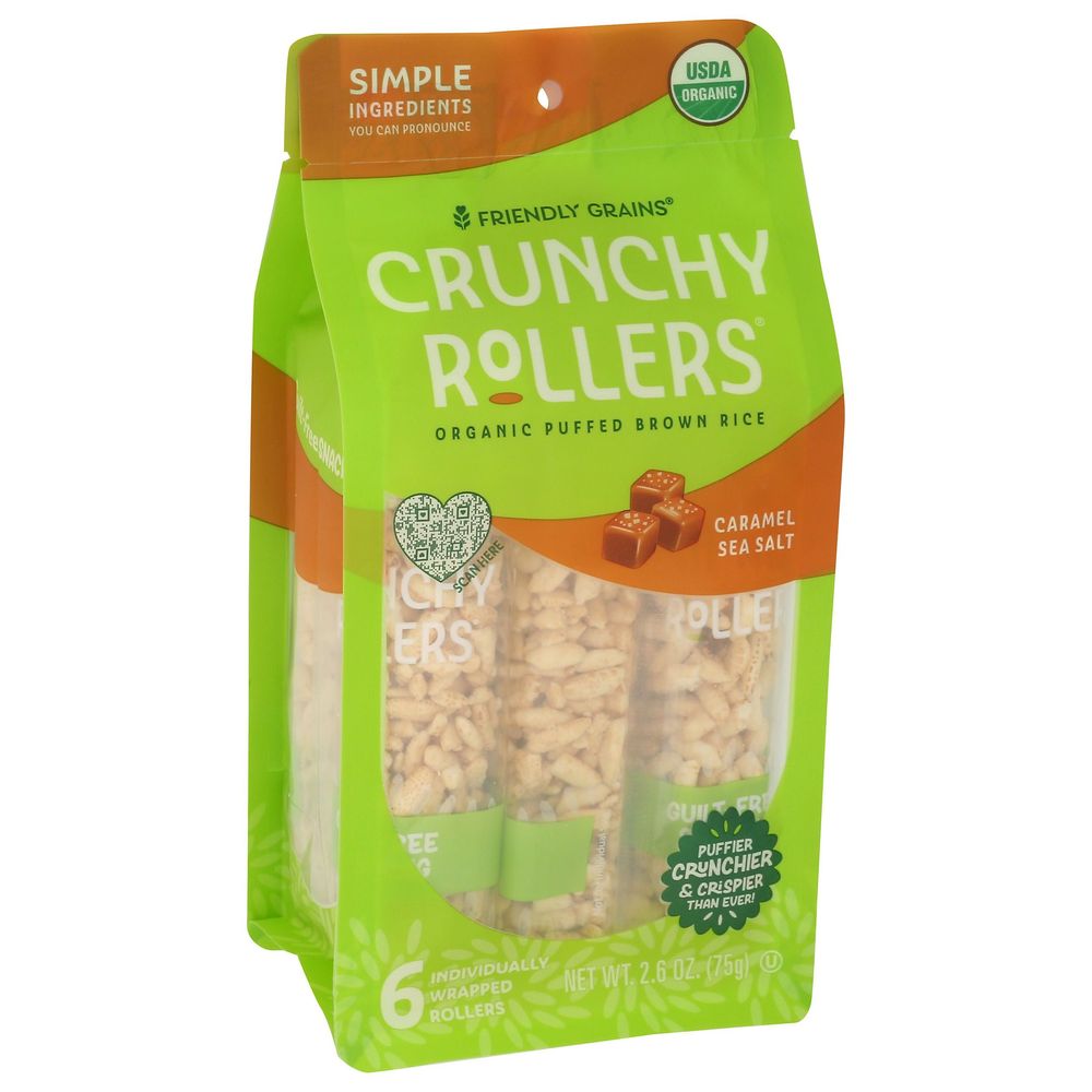 Friendly Grains Caramel Sea Salt Crunchy Rollers, 2.6 Ounce Pouch -- 8 Per Case