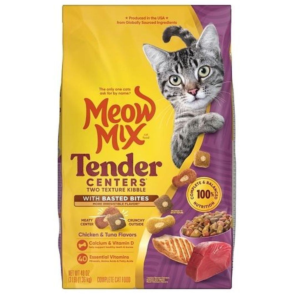 Meow Mix Chicken And Tuna Flavor Bites For Cat Food, 3 Pound -- 4 Per Case