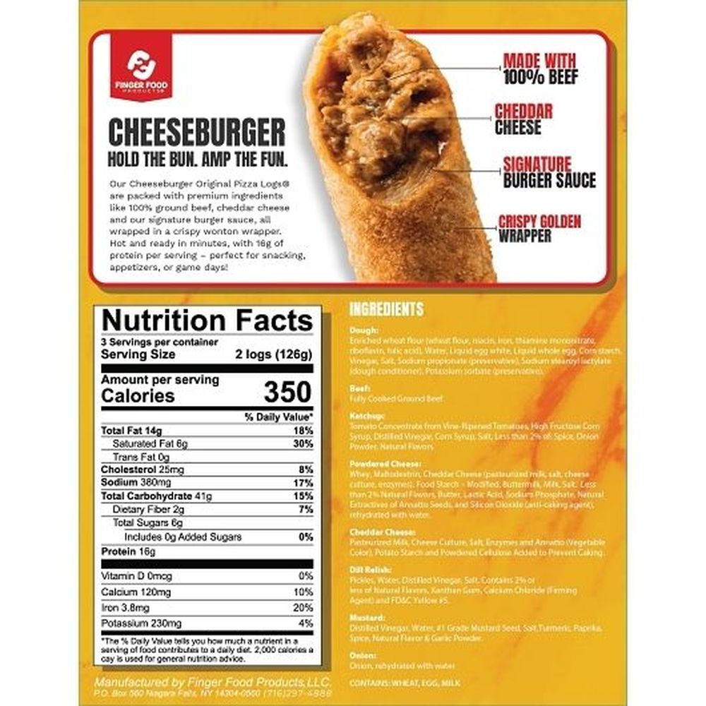The Original Pizza Logs Cheeseburger Pizza Logs, 6 Count -- 6 Per Case