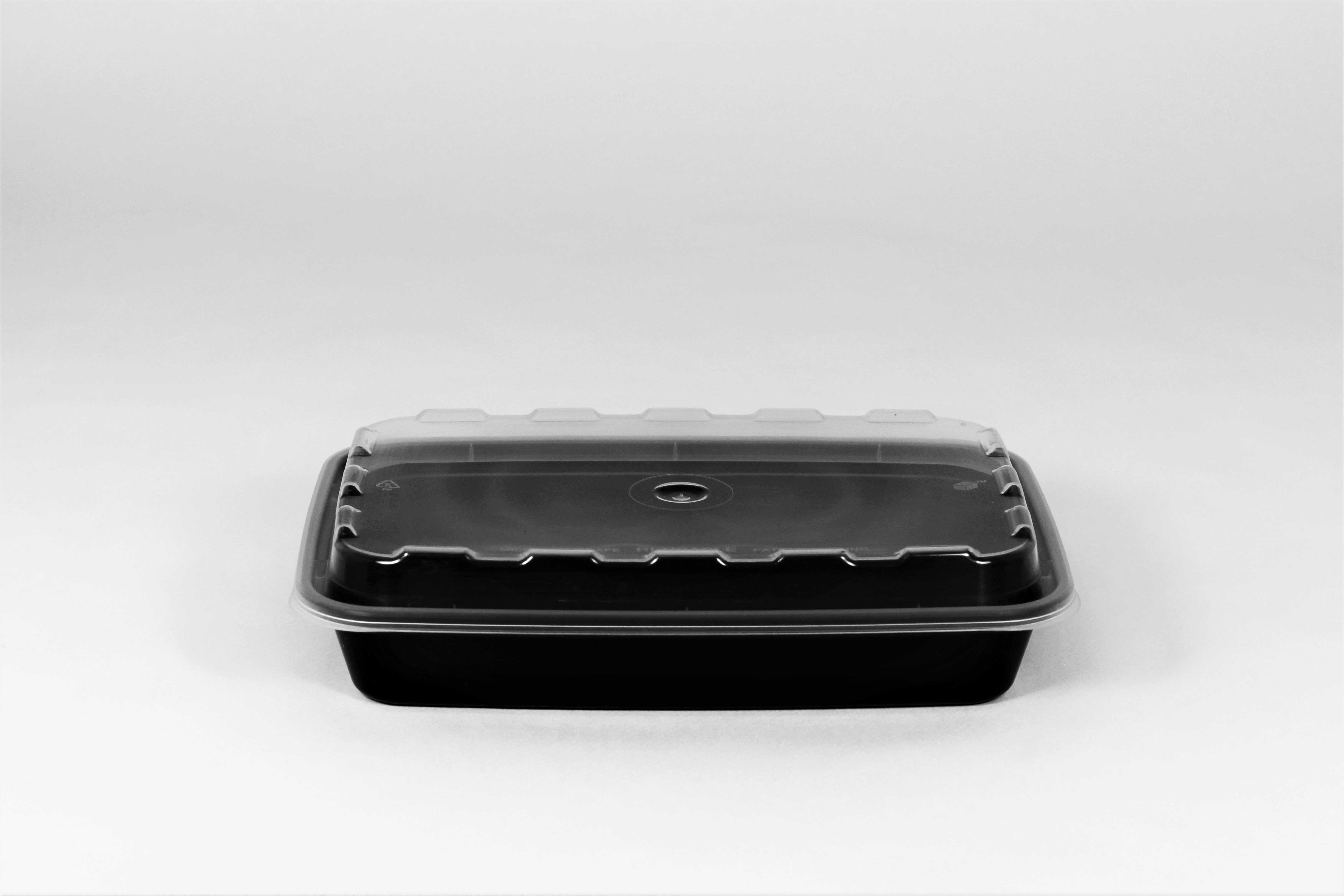 Cubeware Rectangular Black Reusable Plastic Microwavable Food Container ...