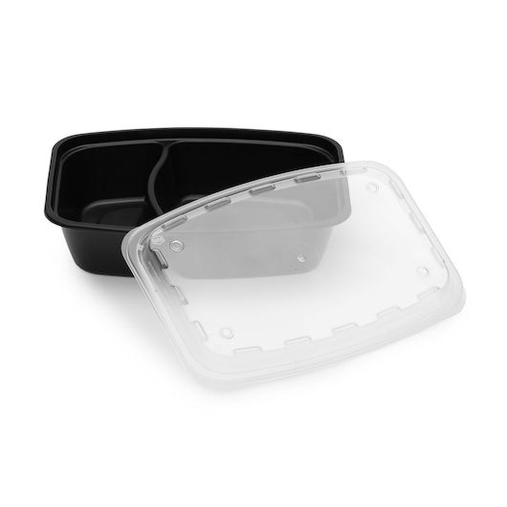 Cubeware Black Rectangular Container with Clear Vented Lid, 38 Ounce ...