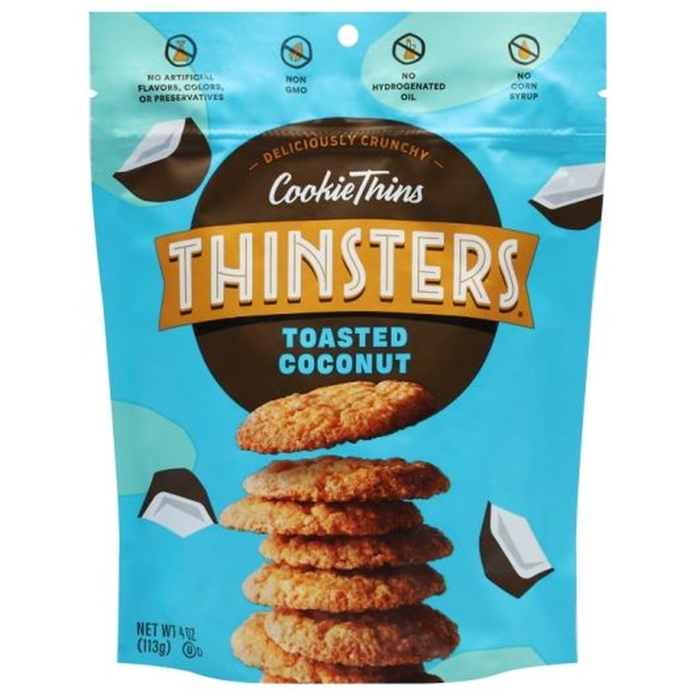 Thinsters Toasted Coconut Cookie Thins, 4 Ounce -- 12 Per Case
