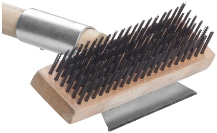 Winco Pizza Oven Scraper With 27 Inch Wooden Handle -- 12 Per Case