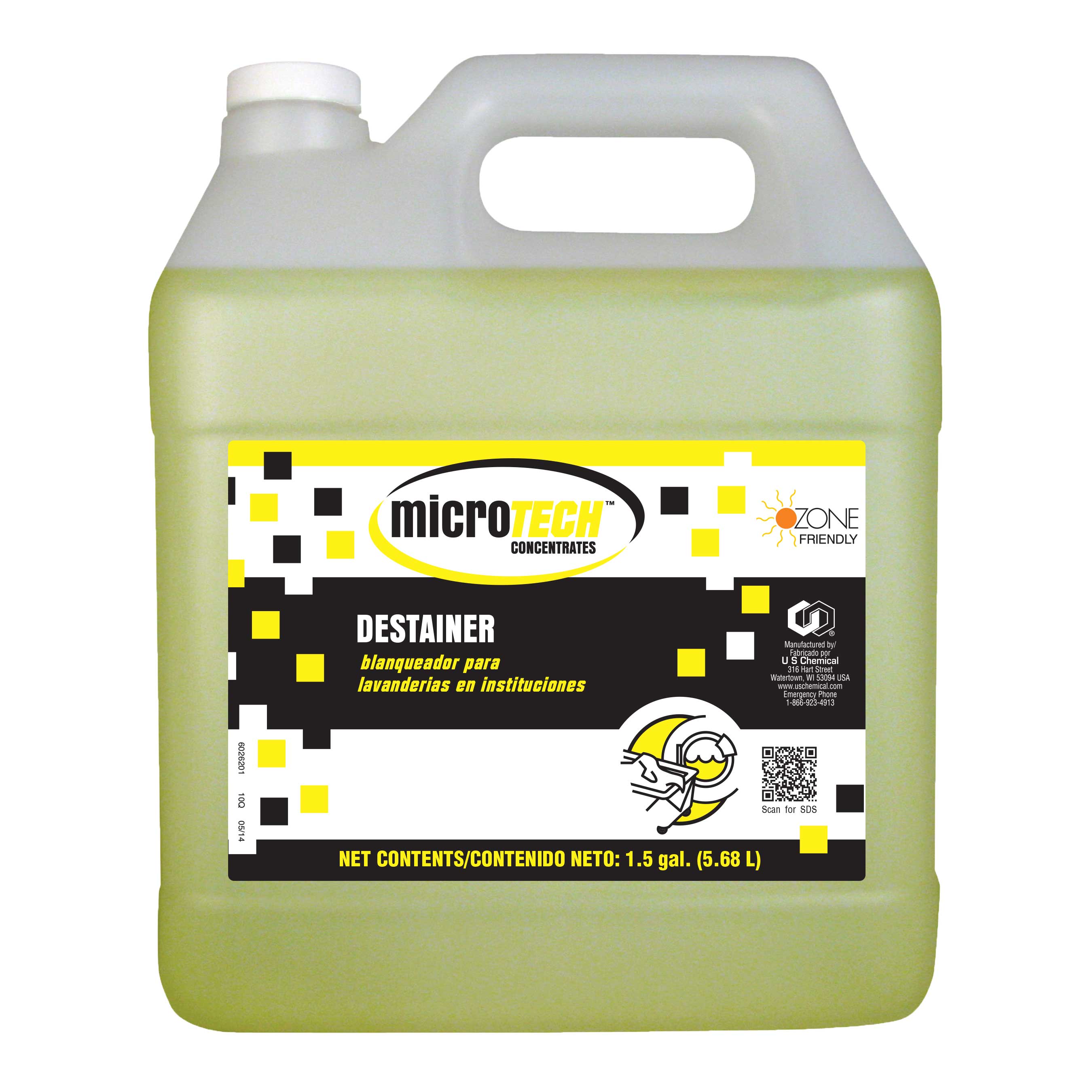 Microtech Laundry Detergent Destainer, 1.5 Gallon -- 2 Per Case