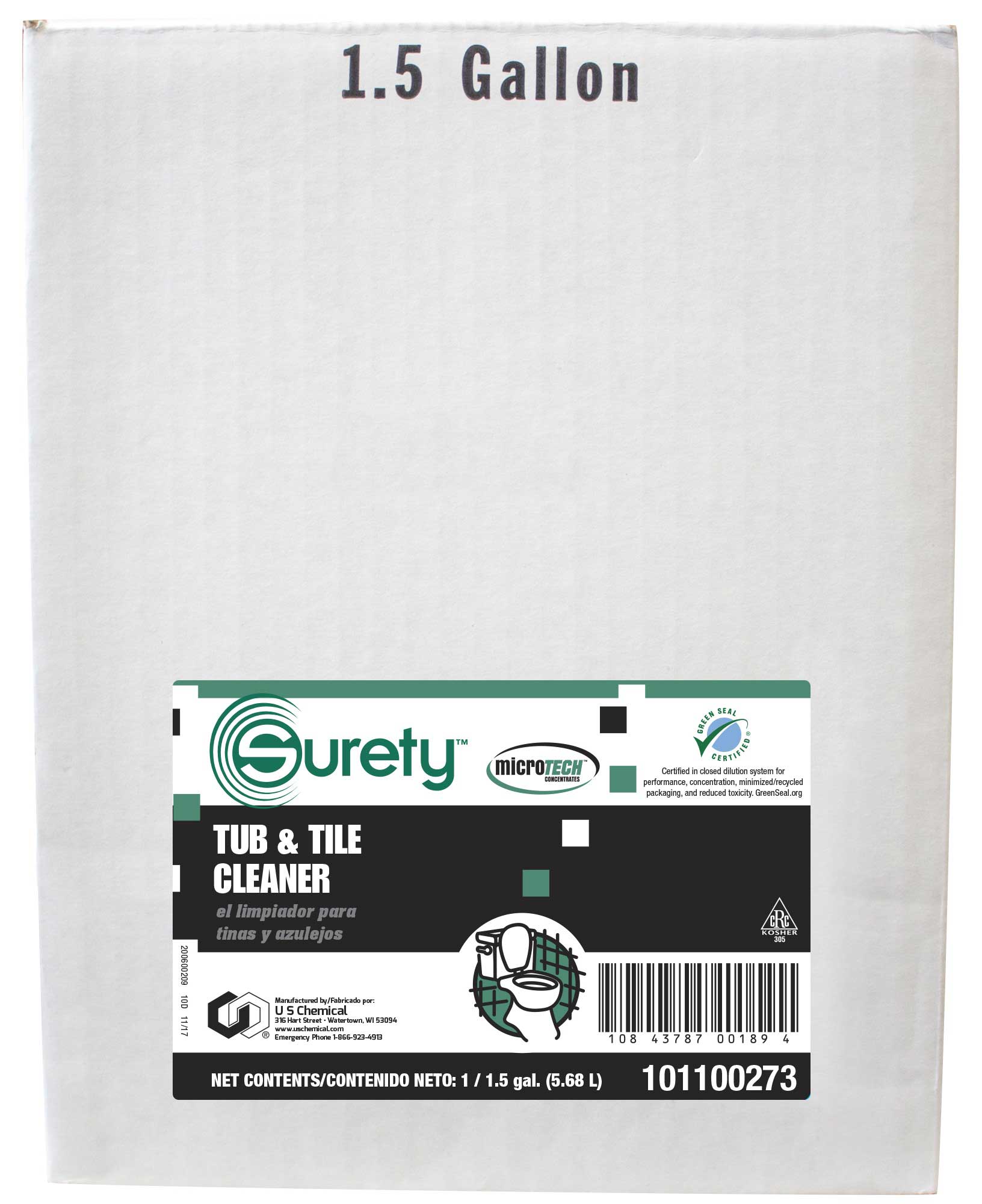 Surety Tub And Tile Cleaner, 1.5 Gallon