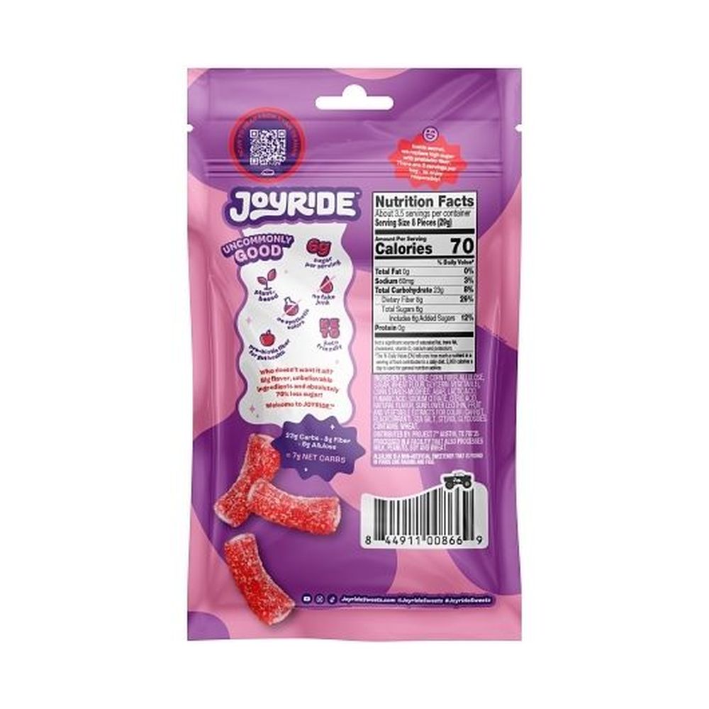 Joyride Sour Strawberry Ropes Bites, 3.5 Ounce -- 10 Per Case
