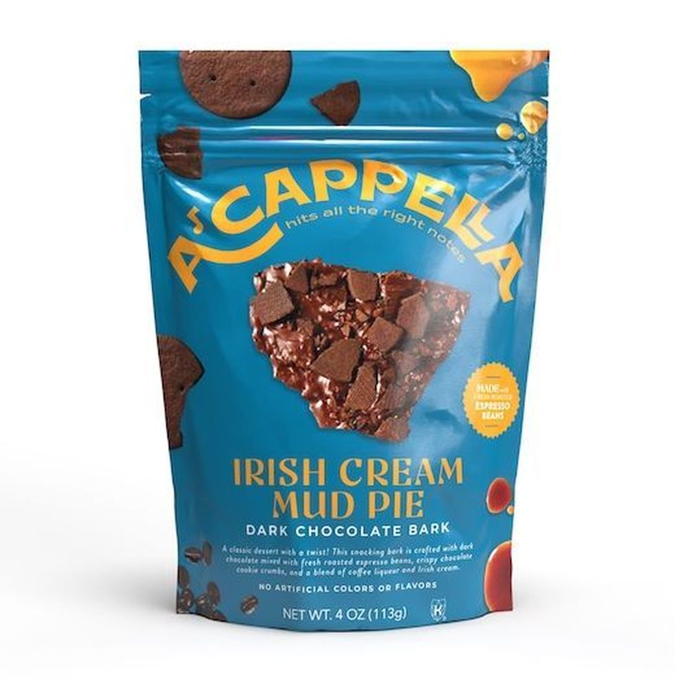 Acappella Irish Cream Mud Pie Dark Chocolate Bark, 3.4 Ounce -- 6 Per Case