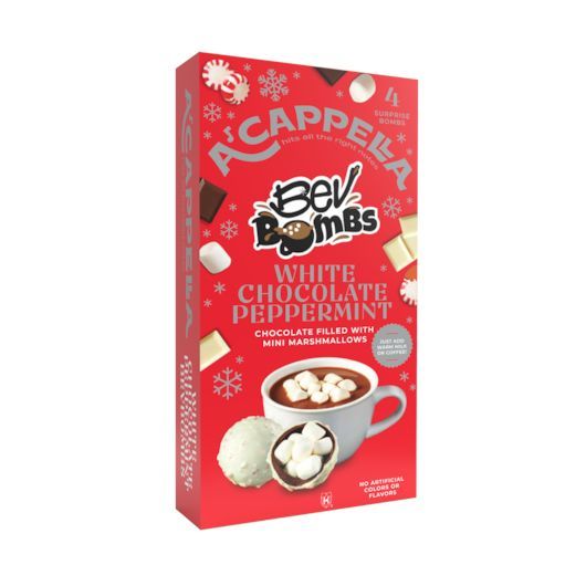 A'cappella White Chocolate Peppermint Bevbombs, 5.1 Ounce Box -- 6 Per Case