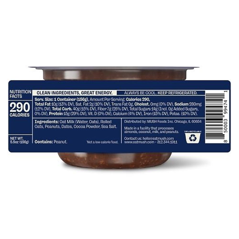 Mush Chocolate Peanut Butter Overnight Protein Oats, 5.5 Ounce -- 8 Per Case