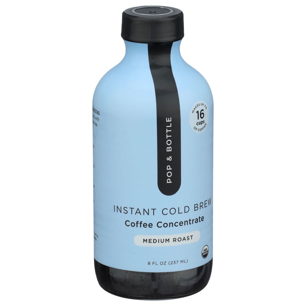 Pop and Bottle Organic Medium Roast Instant Cold Brew Super Coffee ...