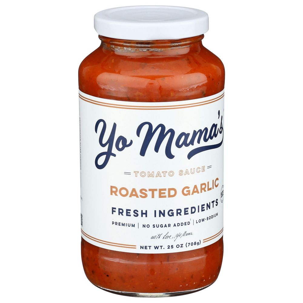Yo Mamas Roasted Garlic Tomato Sauce, 25 Ounce -- 6 Per Case