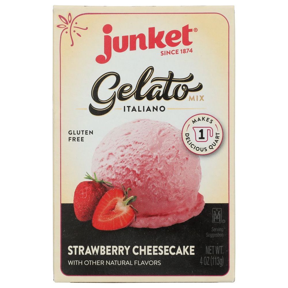 Junket Strawberry Cheesecake Gelato Mix, 4 Ounce -- 12 Per Case