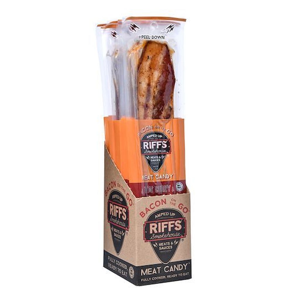 Riffs Smokehouse Bacon On The Go Red Curry Meat Candy, 0.7 Ounce -- 144 Per Case