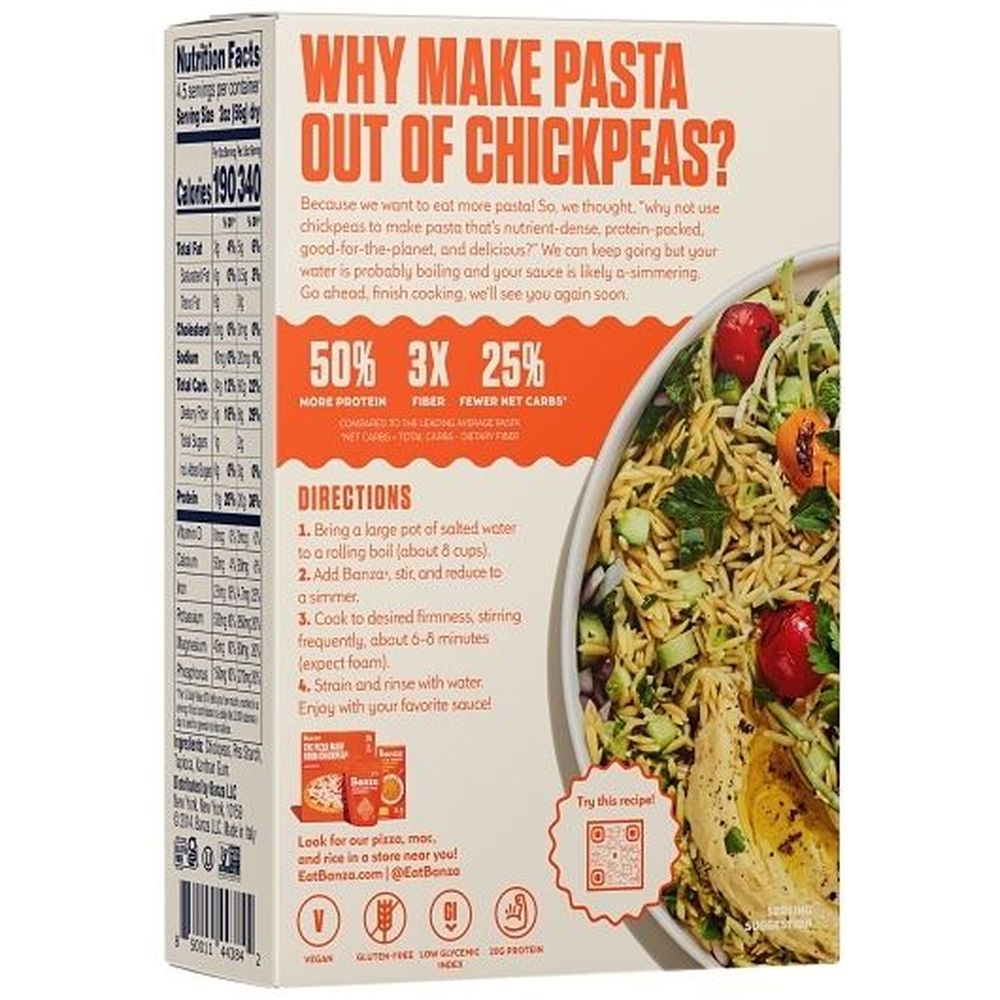 Banza Orzo Pasta, 9 Ounce -- 6 Per Case