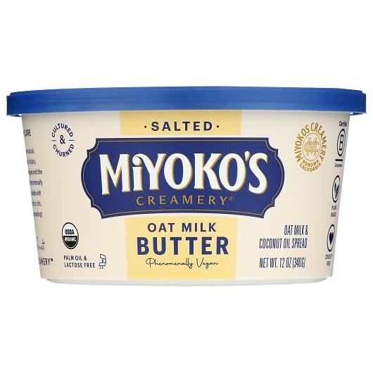 Miyoko's Creamery Cultured Oat Milk Butter, 12 Ounce -- 6 Per Case