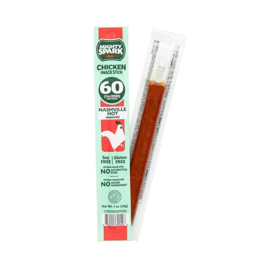 Mighty Spark Nashville Hot Seasoned Chicken Snack Sticks, 1 Ounce -- 48 Per Case