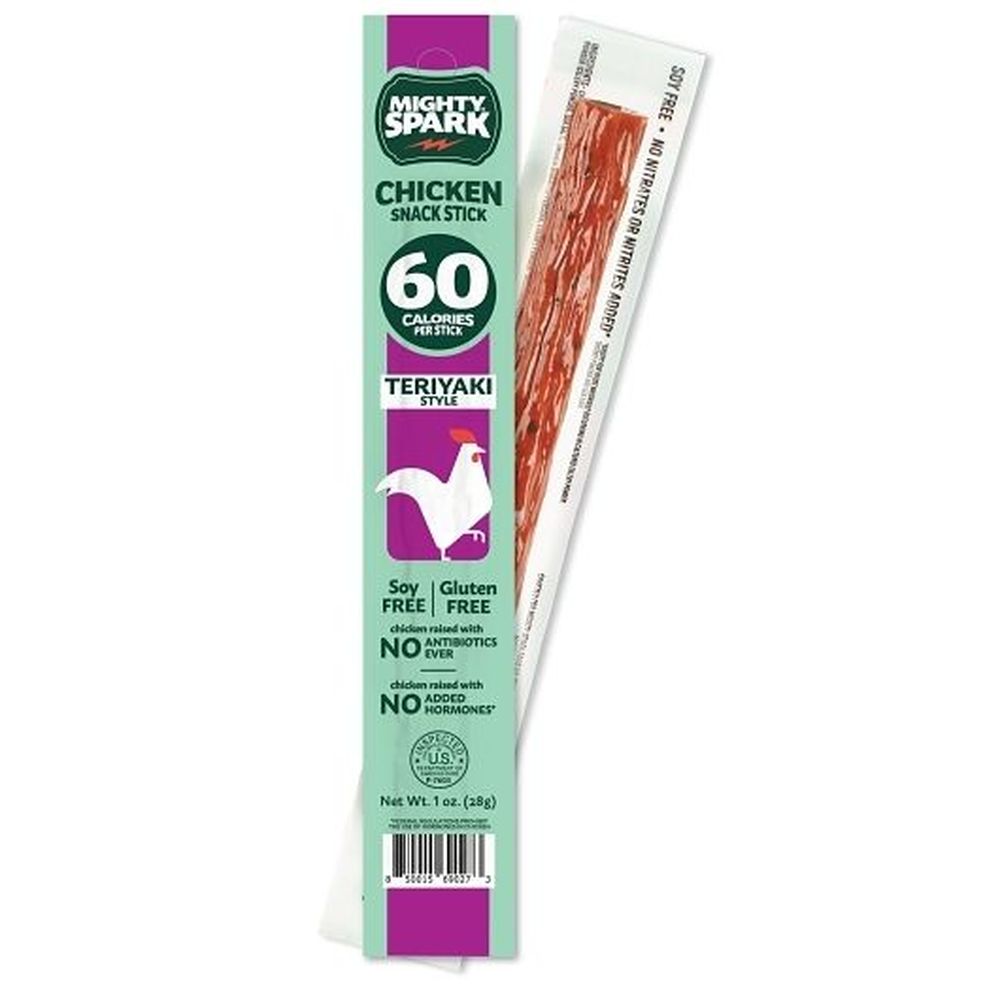 Mighty Spark Teriyaki Chicken Snack Sticks, 1 Ounce -- 72 Per Case
