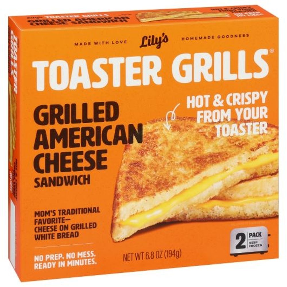Lilys Toaster Grills American Cheese Sandwich, 2 Count -- 8 Per Case