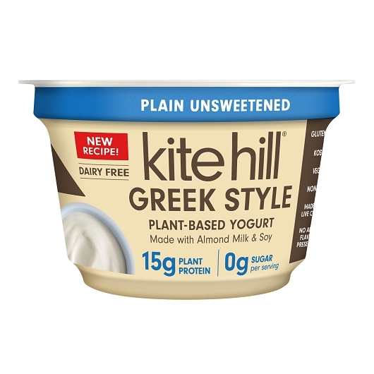 Kite Hill Dairy Free Greek Style Plain Unsweetened Almond Milk Yogurt, 5.3 Ounce -- 8 Per Case
