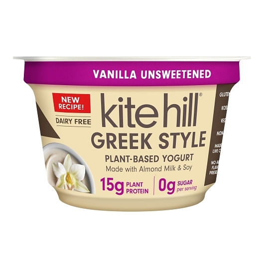 Kite Hill Dairy Free Greek Style Vanilla Unsweetened Almond Milk Yogurt, 5.3 Ounce -- 8 Per Case