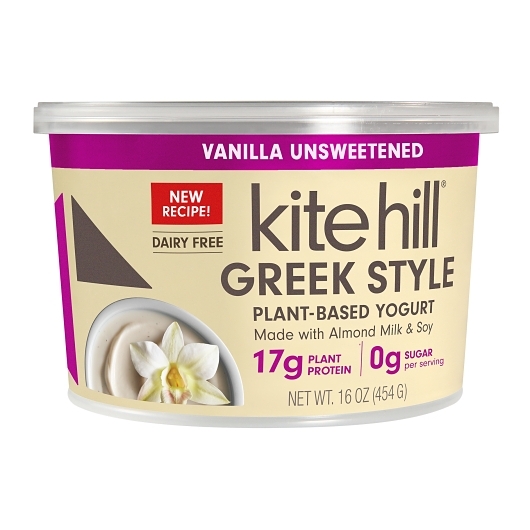 Kite Hill Dairy Free Greek Style Unsweetened Vanilla Almond Milk Yogurt, 16 Ounce 6 per case