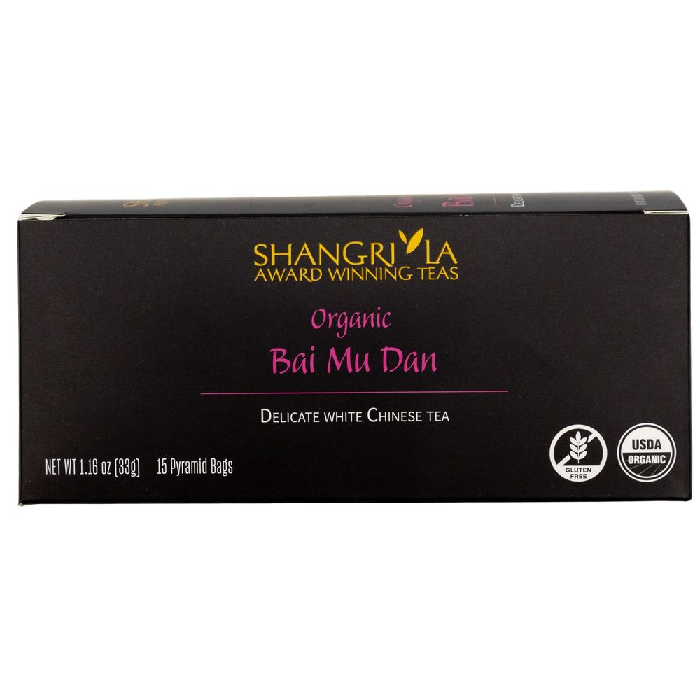 Shangri La Organic Wellness Bai Mu Dan White Tea, 15 Unidades -- 2 Por Caja