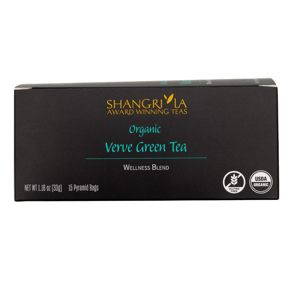Shangri La Organic Wellness Verve Green Herbal Tea, 15 Count -- 2 Per Case