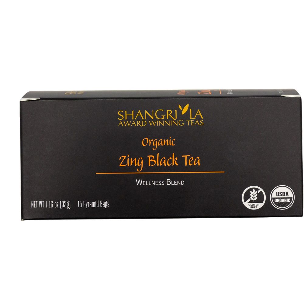 Shangri La Organic Wellness Zing Black Herbal Tea, 15 Count -- 2 Per Case