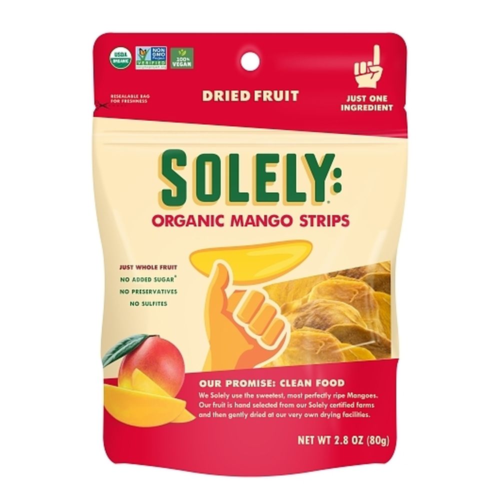 Solely Organic Dried Mango Strips, 2.8 Ounce -- 8 Per Case