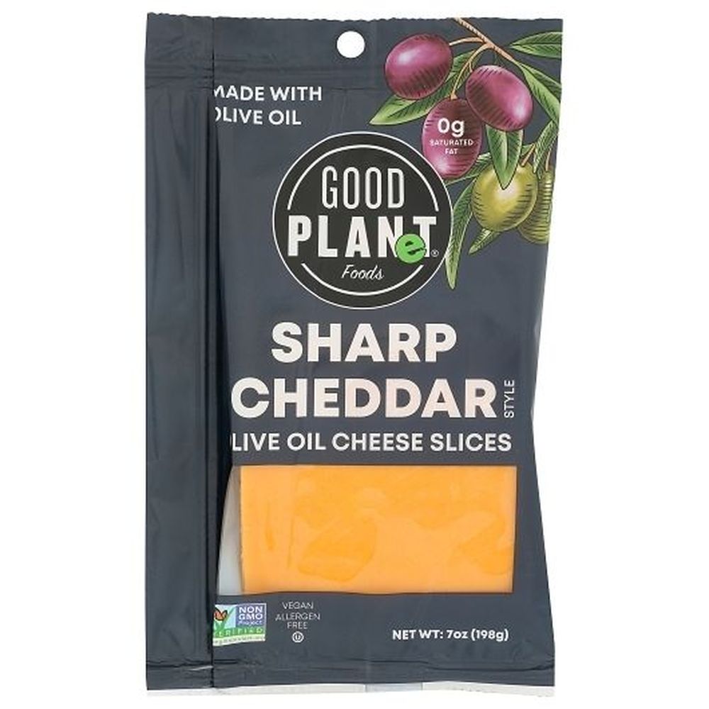 Good Planet Foods Sharp Cheddar Style Olive Oil Cheese Slices, 7 Ounce -- 7 Per Case