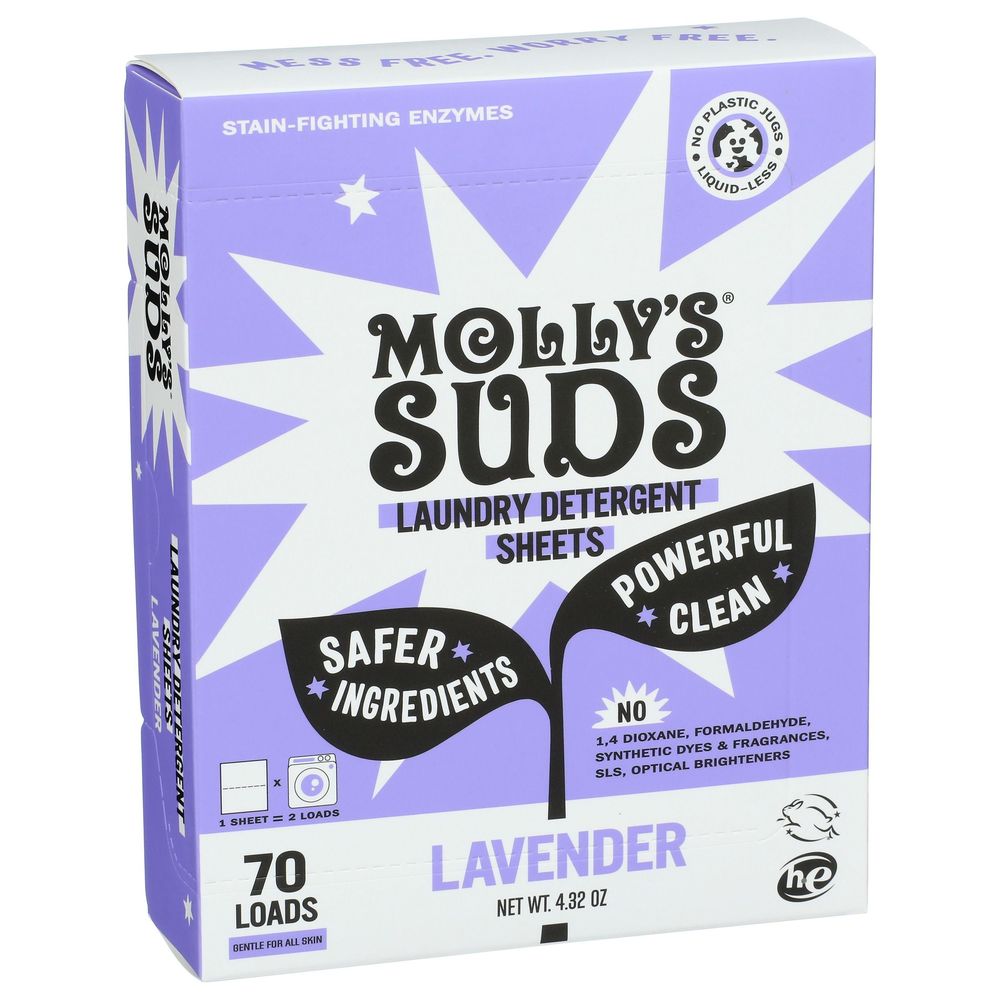 Mollys Suds Lavender Laundry Sheets, 4.32 Ounce -- 6 Per Case