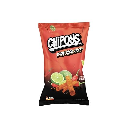 Chipoys Fire Red Hot Spicy Rolled Tortilla Chips, 10 Ounce
