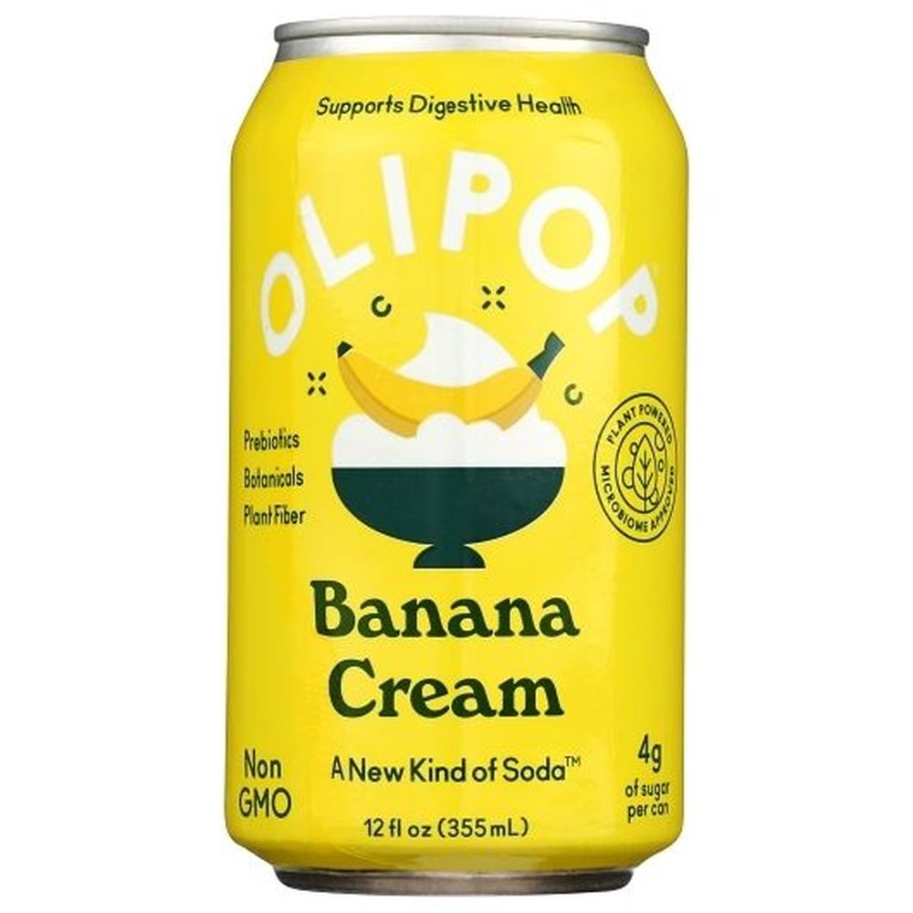 Olipop Banana Cream Soda, 12 Fluid Ounce -- 12 per case